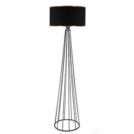 Opviq AYD-3056 Lámpara de Pie Negra con Pantalla de Tela